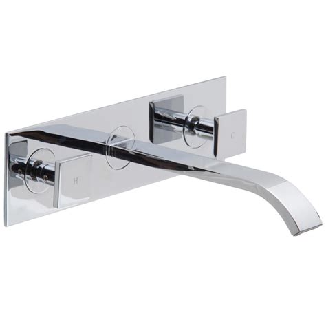 Operated by a single lever, the vigo cornelius installs on the wall above the counter for an open and spacious setup. Vigo Titus Dual Lever 2-Handle Wall Mount Bathroom Faucet ...