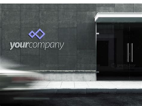 Company Building Entrance Logo Mockup On Behance