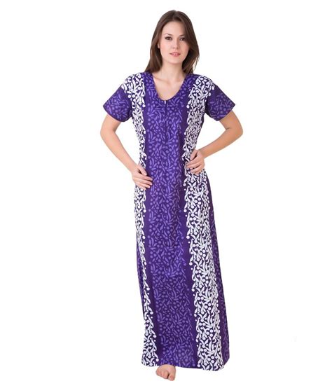 Buy Masha Cotton Nighty And Night Gowns Purple Online At Best Prices In India Snapdeal