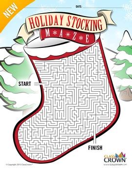Do you see santa claus. Christmas Maze - Stocking Maze - Holiday Puzzles, Games ...