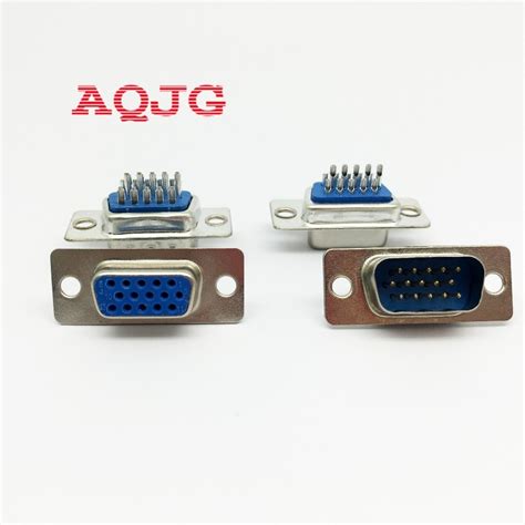 10 Pcs D Sub Vga 15 Pin Female Solder Type Connector Socket 3 Rows