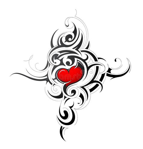 Tribal Heart Stock Vector Illustration Of Scroll Tattoo 48928571