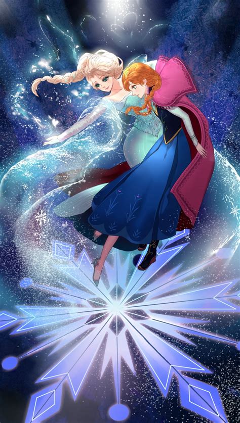 Princess Elsa Princess Anna Cartoon Frozen Movie Fan Art Wallpaper