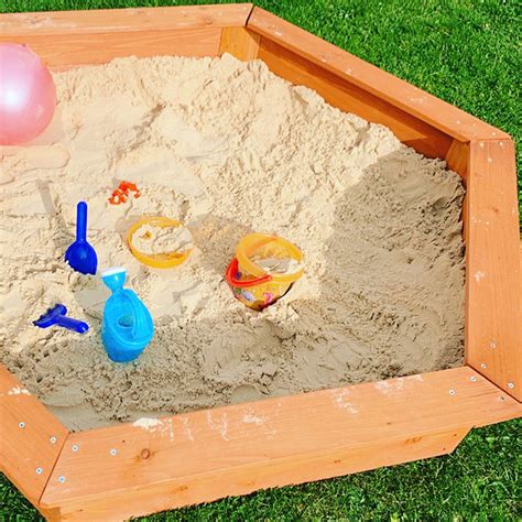 Hexagonal Sandbox With Cover And Wooden Lid My Giant Games
