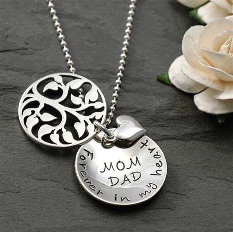 Gift the new mom in your life some new jewelry to show how much you care. Family Tree Hand Stamped Remembrance Jewelry Necklace ...