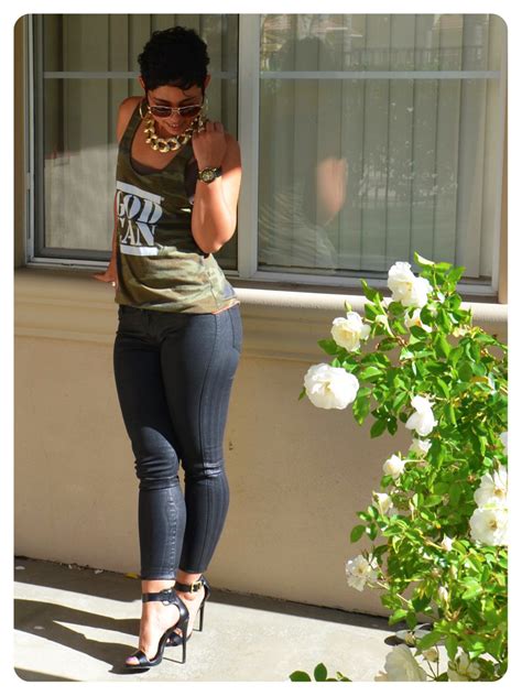 Ootd Camo Tank Wax Coated Jeans Fashion Lifestyle And Diy