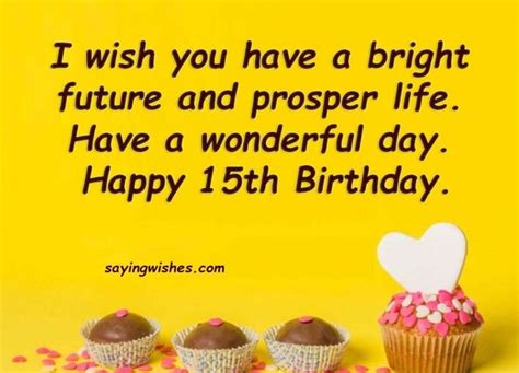Beautiful 15th Birthday Wishes Quotations And Sayings With Photos In