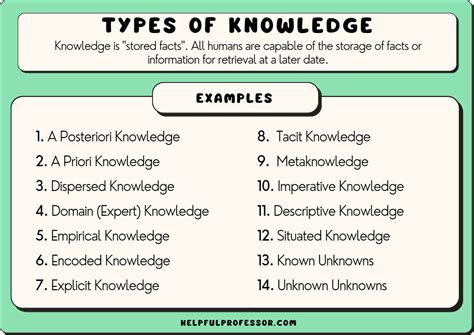 The 14 Types Of Knowledge Updated 2024 Helpful Professor