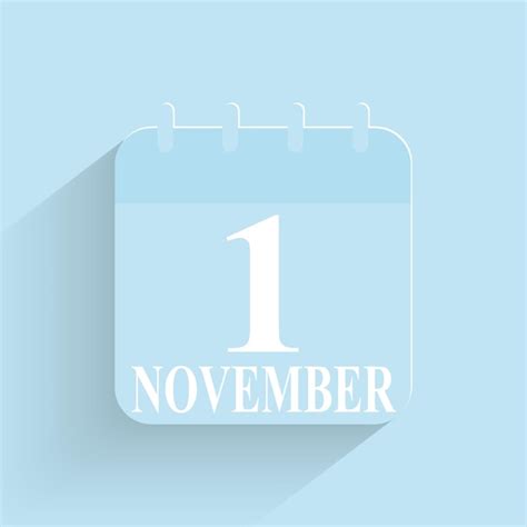 Premium Vector November 1 Daily Calendar Icon Date And Time Day Month