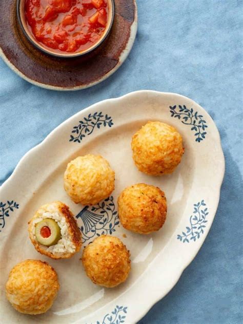 Arancini Inspired Baked Stuffed Rice Balls Tia Clara