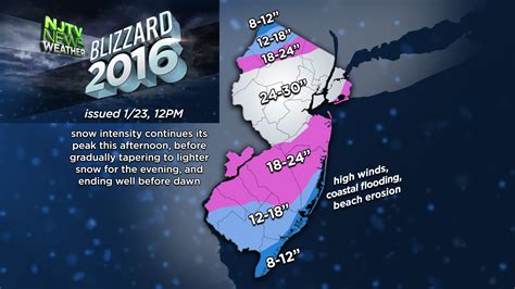 Njtv News Weather Latest Snow Total Forecast For Blizzard Of 2016 Nj
