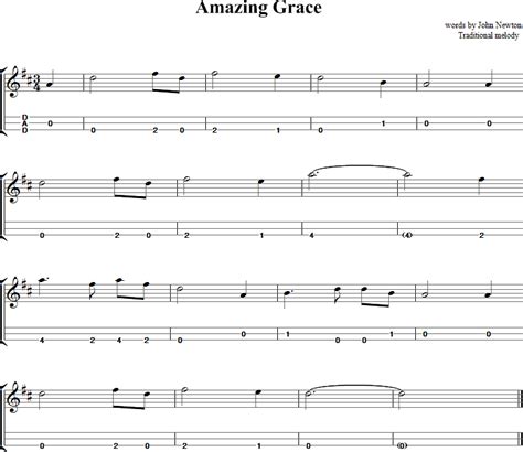 Amazing Grace Sheet Music For Dulcimer Dulcimer Tablature Dulcimer
