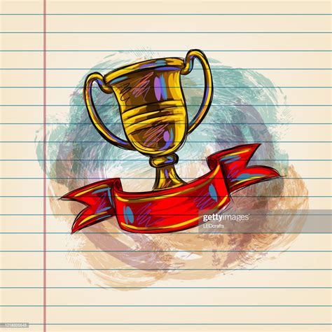 Golden Trophy Drawing On Ruled Paper High Res Vector Graphic Getty Images