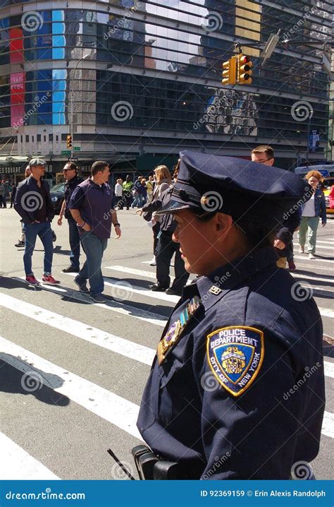 Two American Policewomen Patrolling City Street In New York Usa Editorial Photo Cartoondealer