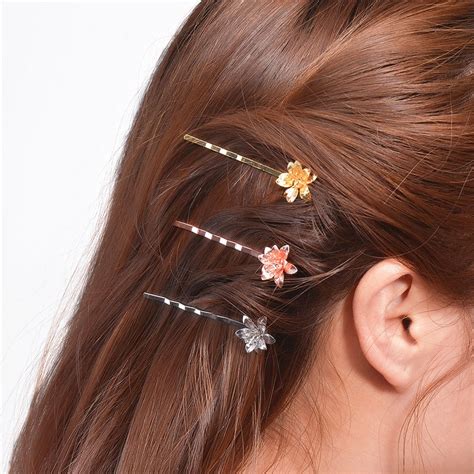 2016 Cute Korean Stylish Metal Flower Hair Clips For Women Girls Lovely Hairpins Barrette Bridal