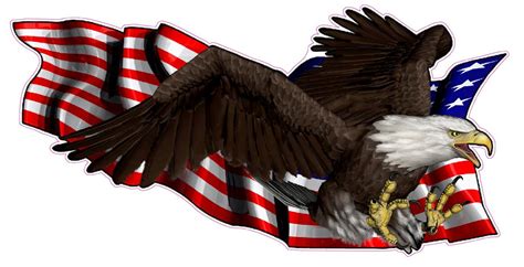 United States Flag With Soaring Eagle Right Decal Nostalgia Decals