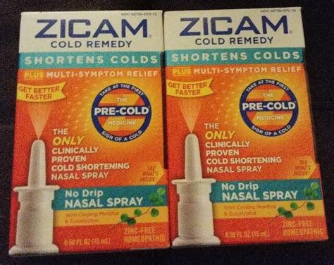 2 Pkgs Zicam Cold Remedy Nasal Spray No Drip 05 Oz Cooling Menthol Zinc Free Ebay