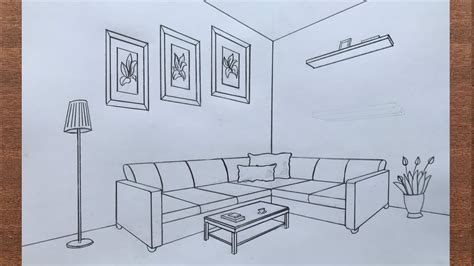 How To Draw A Room In 2 Point Perspective Youtube