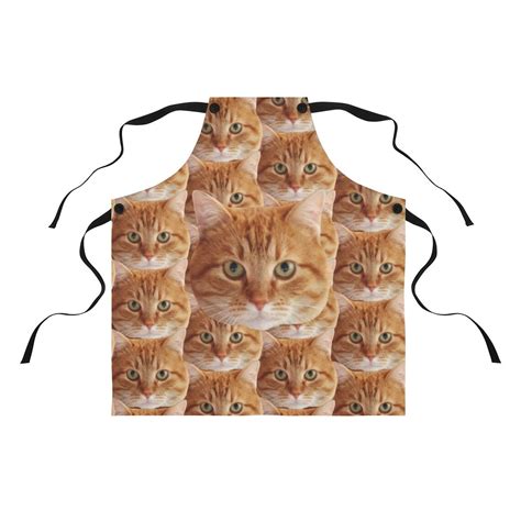 custom cat photo apron funny cat lover apron personalized etsy