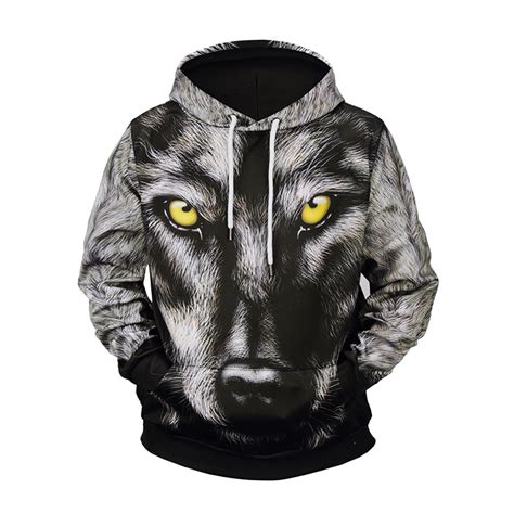 Buy Black Wolf Hoodies 3d Animal Hoodie Sweatshirts