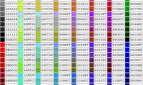 Tabela De Cores Html Hexadecimal E Rgb Mobile Legends