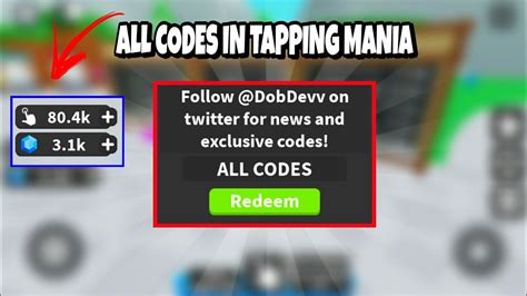 All Code In Tapping Mania Code In Description Youtube