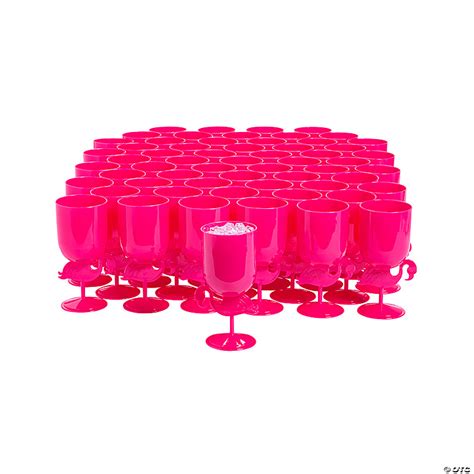 Bulk Pink Flamingo Plastic Goblets 60 Pc Oriental Trading