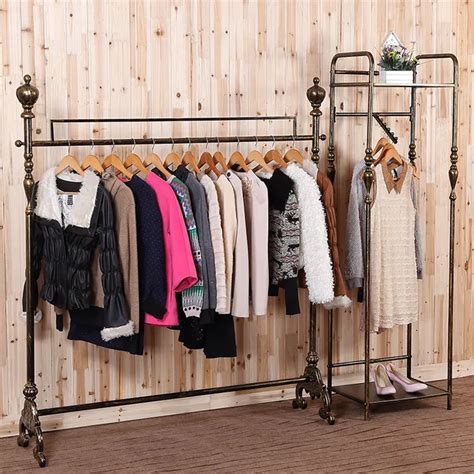 High End Clothing Store Display Racks Wrought Iron Clothing Rack