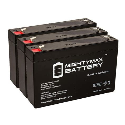 Mighty Max Battery 6 Volt 7 Ah Sealed Lead Acid Rechargeable Battery 3