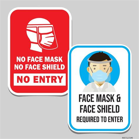 No Face Shield No Entry Signage Safety First No Face Mask☁ Shopee
