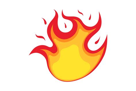 Fire Flame Emoji Icon Isolated Bonfire Sign Emoticon Symbol On White