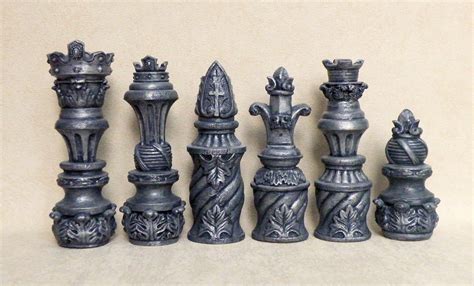 Large Ornate Variant No1 Latex Chess Mouldsmolds 9 Chess Pieces Chess Molding