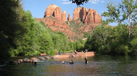 View Of Cathedral Rock From Crescent Moon Ranch At Red Rock Crossing