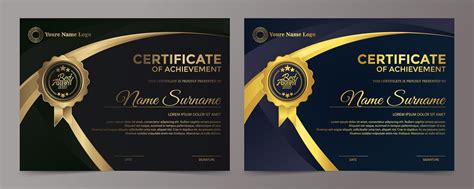 Premium Golden Black Certificate Template Set 1217328 Vector Art At