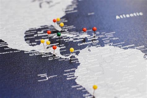 Custom Push Pin Travel Maps World And Usa With 1000 Pins Modern Map Art