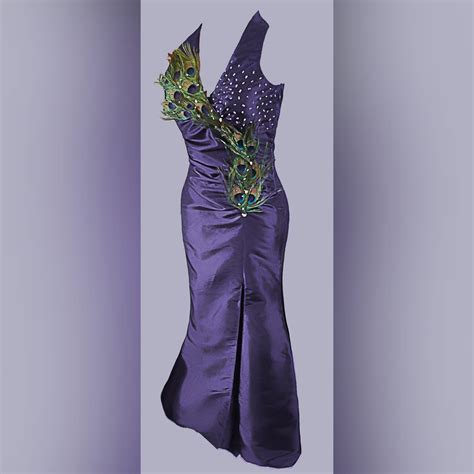 Purple Peacock Prom Dance Dress Marisela Veludo Fashion Designer