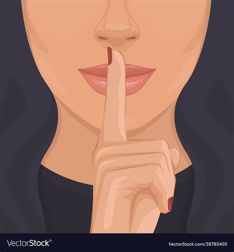 Keep Silence Concept Woman Shows Index Finger Vector Image