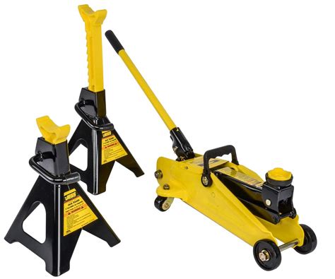 Jegs Hydraulic Utility Floor Jack And Jack Stands Ton Capacity Heavy Gauge Steel Frames