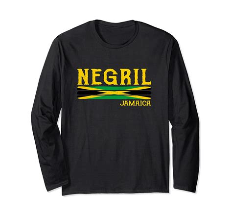 Negril Jamaica Souvenir Jamaican Flag T Long Sleeve T Shirt