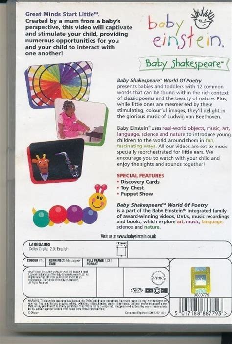 Baby Einstein Baby Shakespeare World Of Poetry Dvd Hobbies