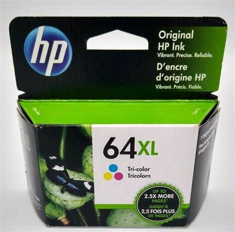 New Genuine Hp 64xl N9j91an Tri Color Ink Cartridge Oem Sealed Exp 2025