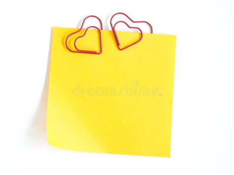 Yellow Memo Paper Clip Stock Image Image Of Nostalgia 3070927