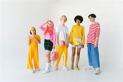 Group Of Diverse Teenagers In Colorful Outfits · Free Stock Photo