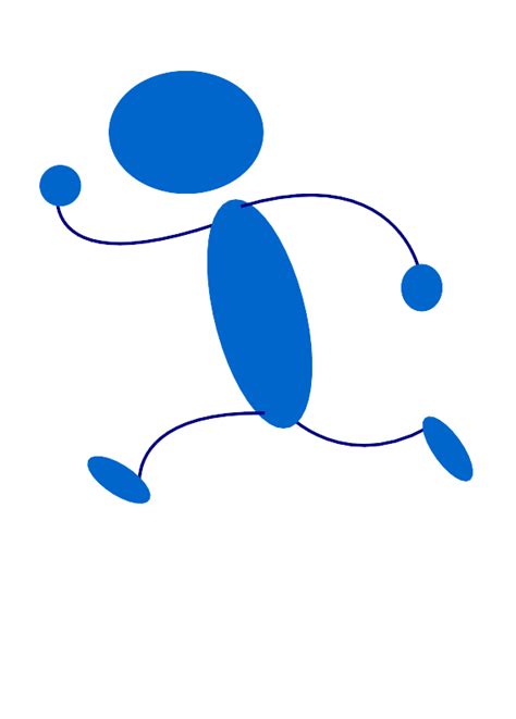 Running Blue Stick Man Clip Art At Vector Clip Art Online