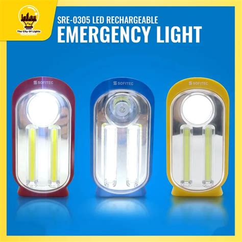 Tcls Sofitec Sre 0305 Rechargeable Light Flashlight 3leds Lamp 2in1