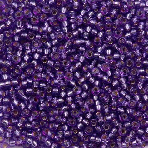 Miyuki Round Seed Bead 110 Duracoat Silver Lined Dyed Lavender 22g Tu