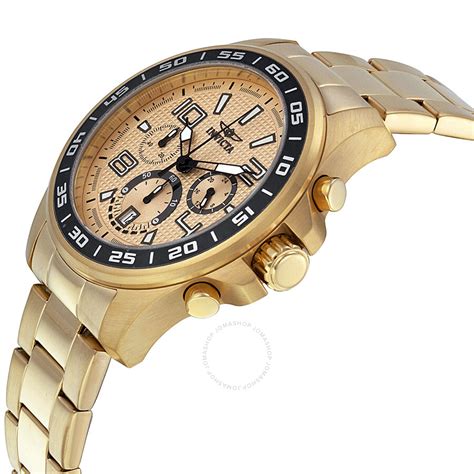 Invicta Specialty Chronograph Gold Dial Gold Tone Pvd Stainless Steel