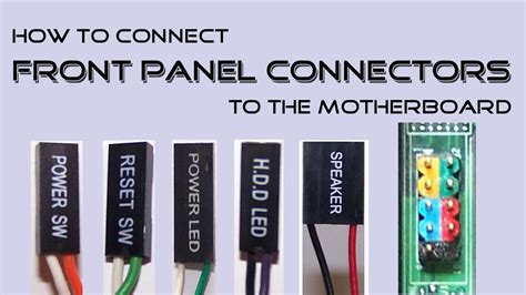 How To Connect Front Panel Connectors To The Motherboard Youtube
