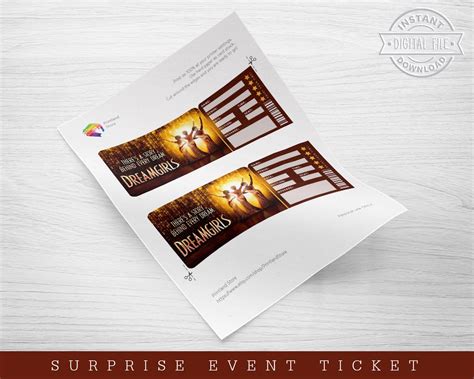 Printable Dreamgirls Broadway Surprise Ticket Dreamgirls The Etsy