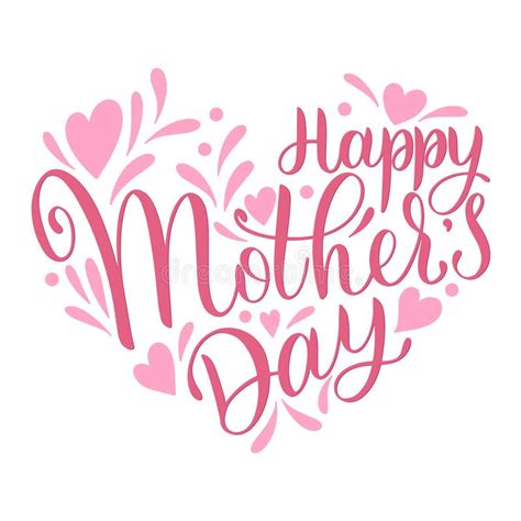 Happy Mother Day Lettering Stock Vector Illustration Of Mothers